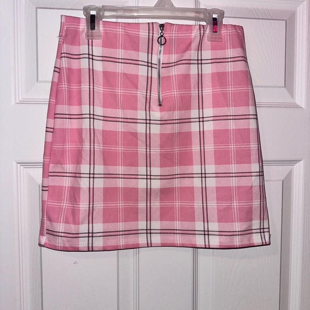 Plaid zip up skirt🩷